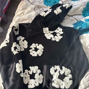 Floral Black and White Hoodie
